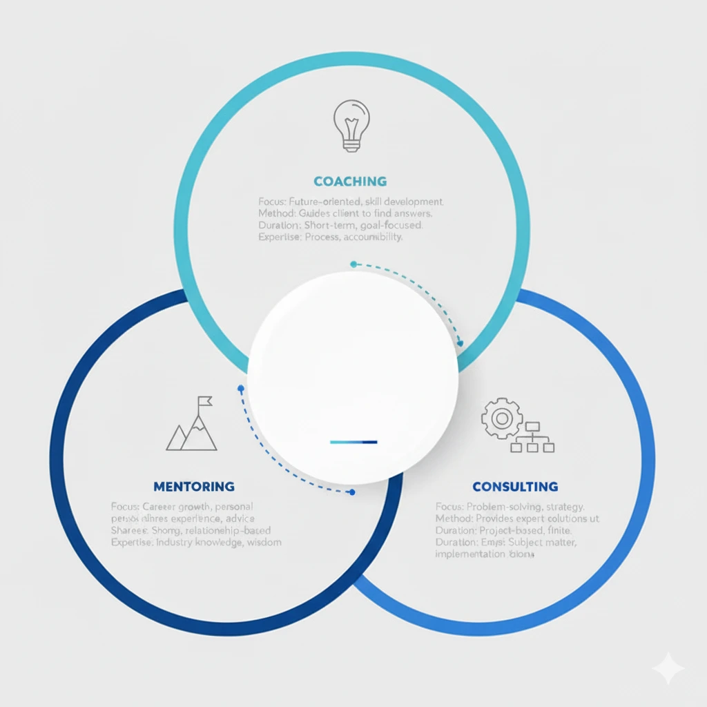 Business Coaching vs. Mentoring vs. Consulting